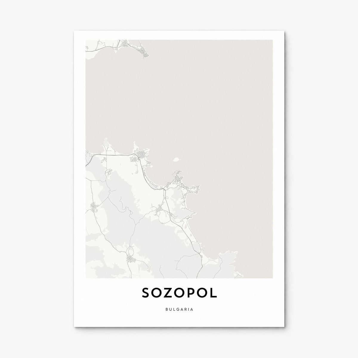 Sozopol Map Poster, print only (unframed)