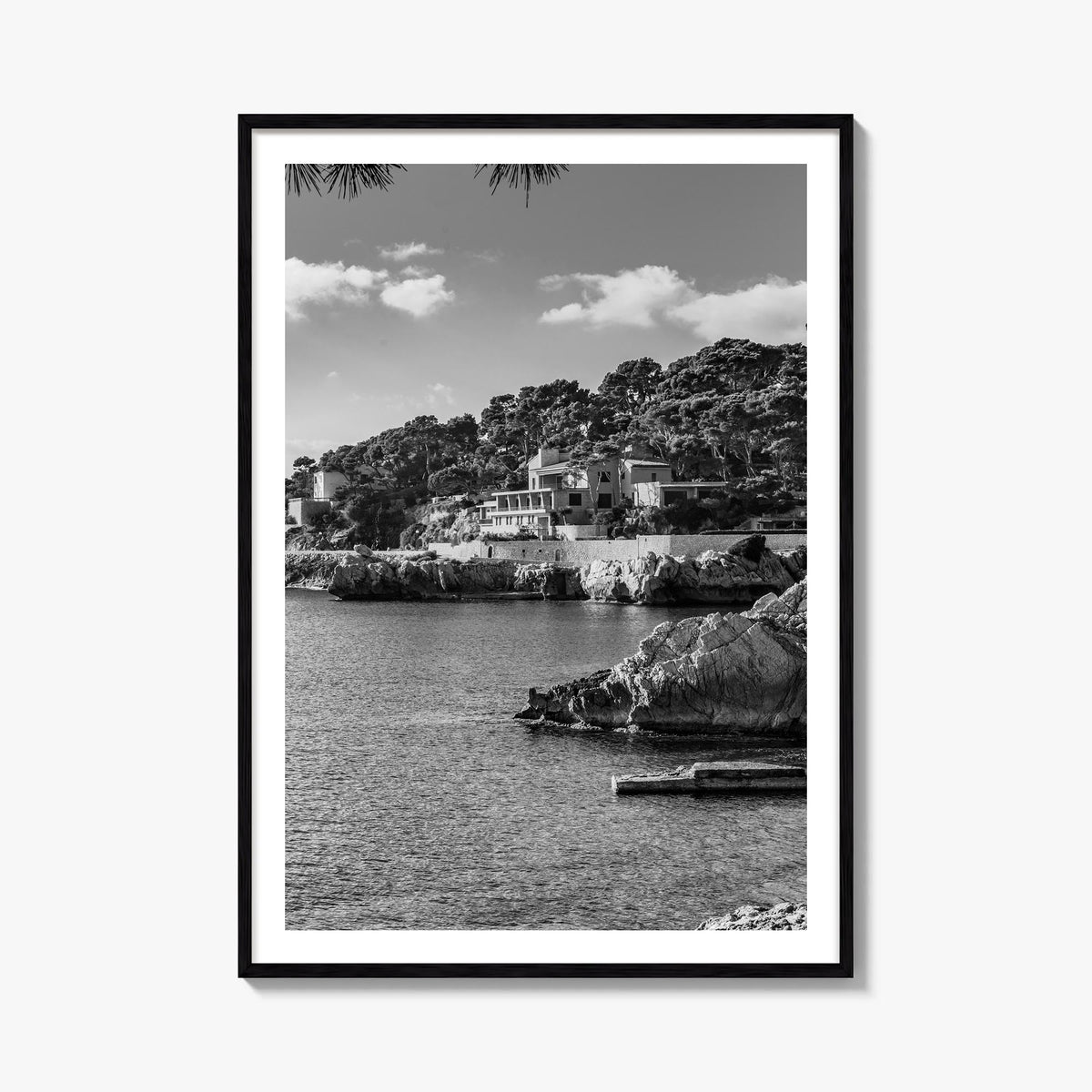 Spain black & white photo poster of Europe – vertical wall art, unframed print shown in interior mockup