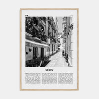 Spain No 1 Poster Natural Wood / 8x12 in Nbourhood Travel B&W Poster