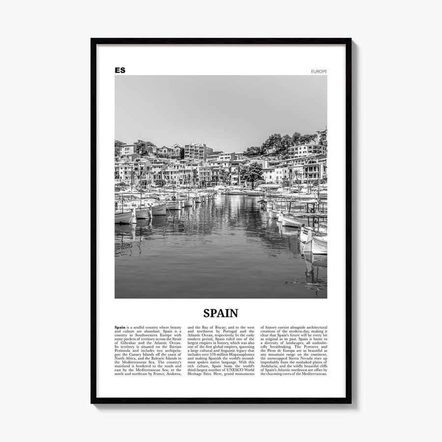 Spain Newspaper No 2 Poster, framed poster mockup
