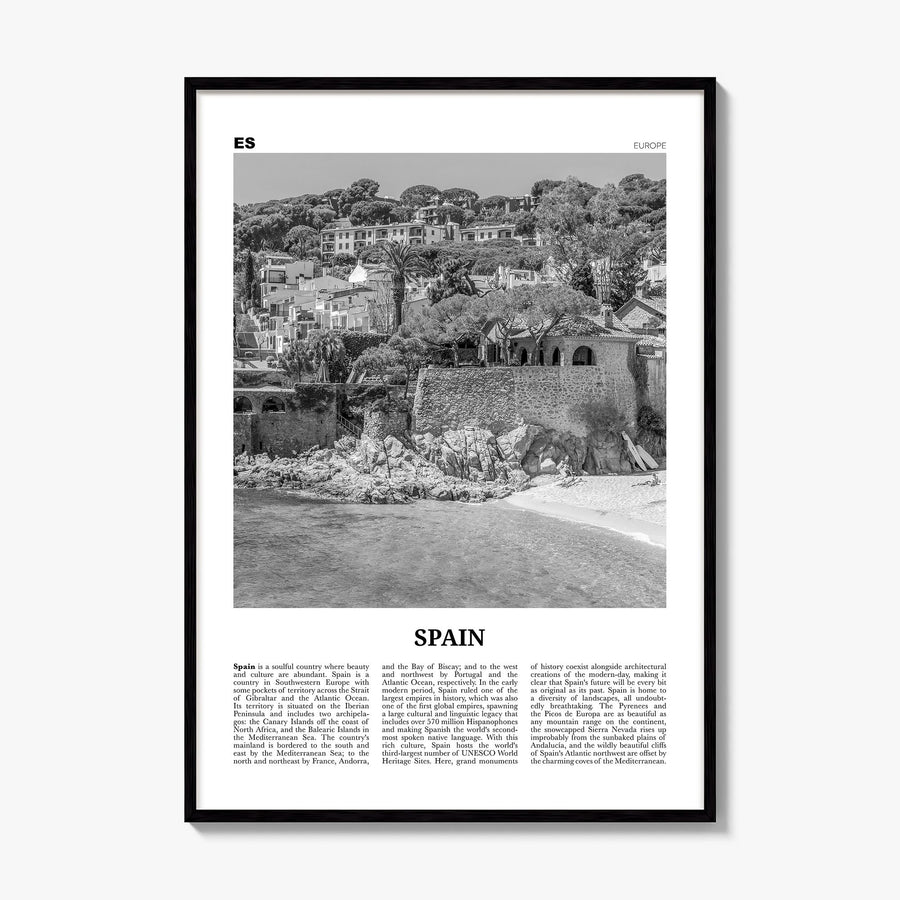 Spain Newspaper No 3 Poster, framed poster mockup