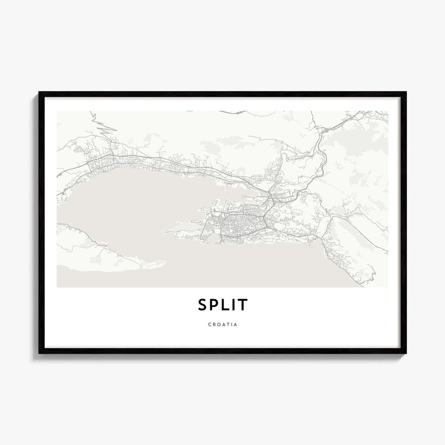 Split Map Poster, framed poster mockup