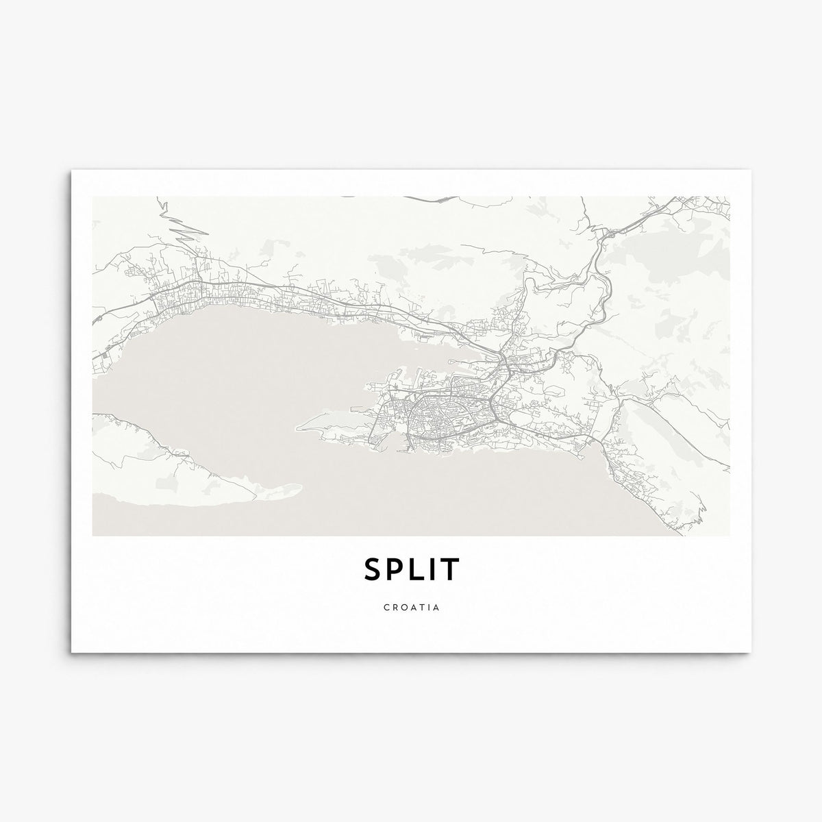 Split Map Poster, print only (unframed)