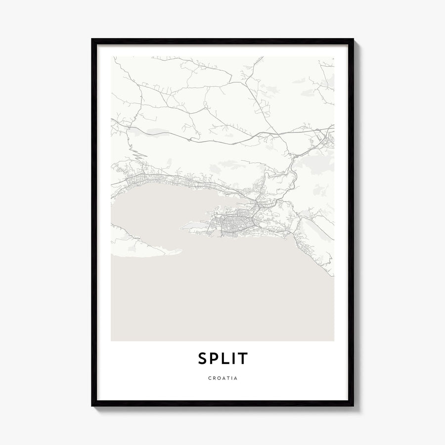Split Map Poster, framed poster mockup