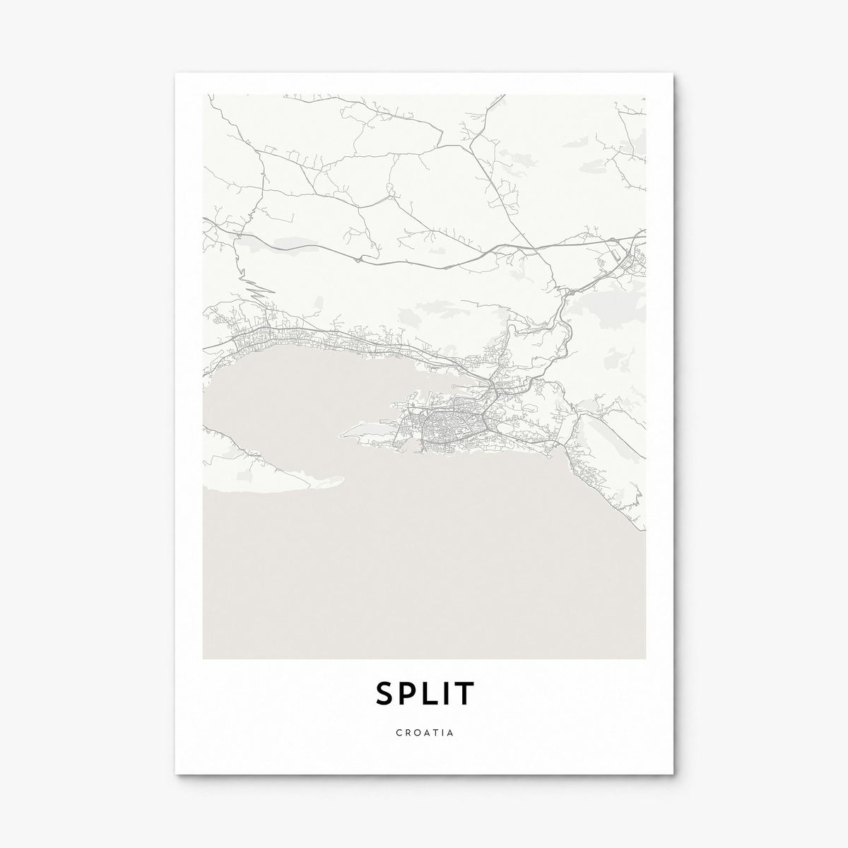 Split Map Poster, print only (unframed)