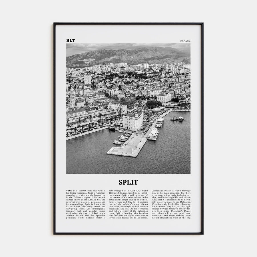 Split Poster Black Metal / 8x12 in Nbourhood Travel B&W Poster