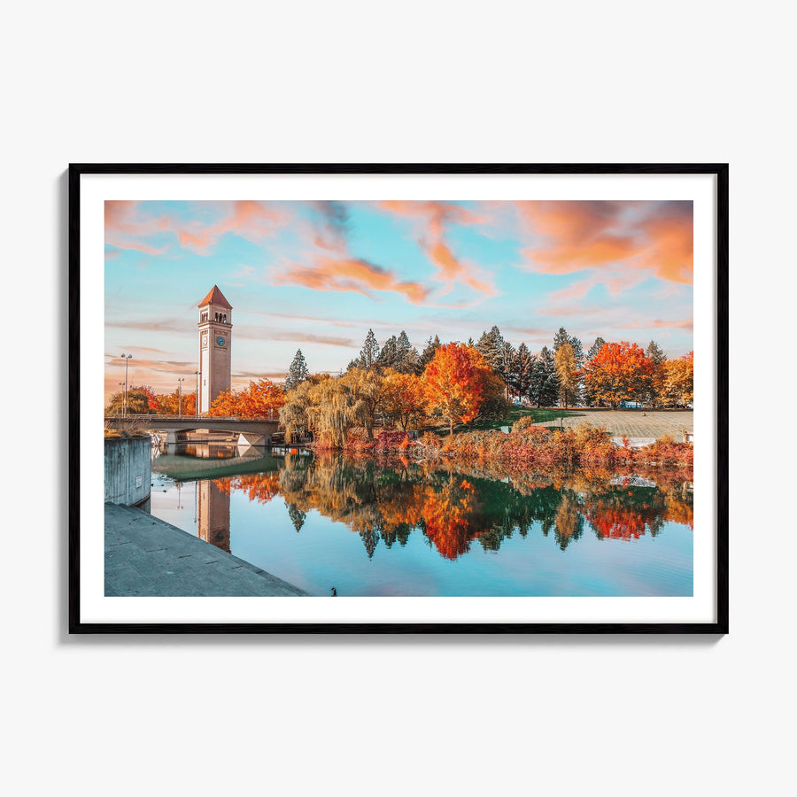 Spokane Photo Poster, framed poster mockup, white border