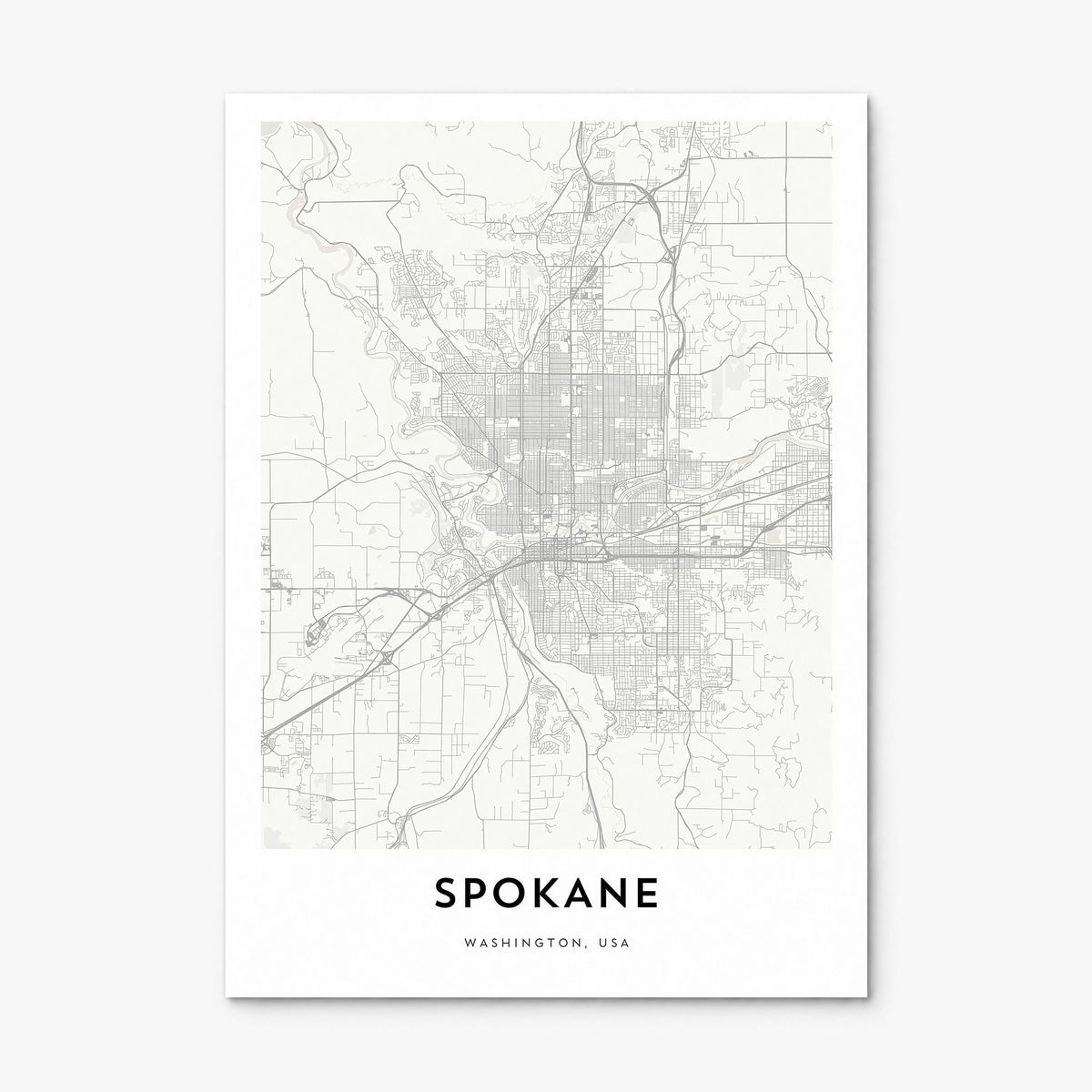 Spokane Map Poster, print only (unframed)