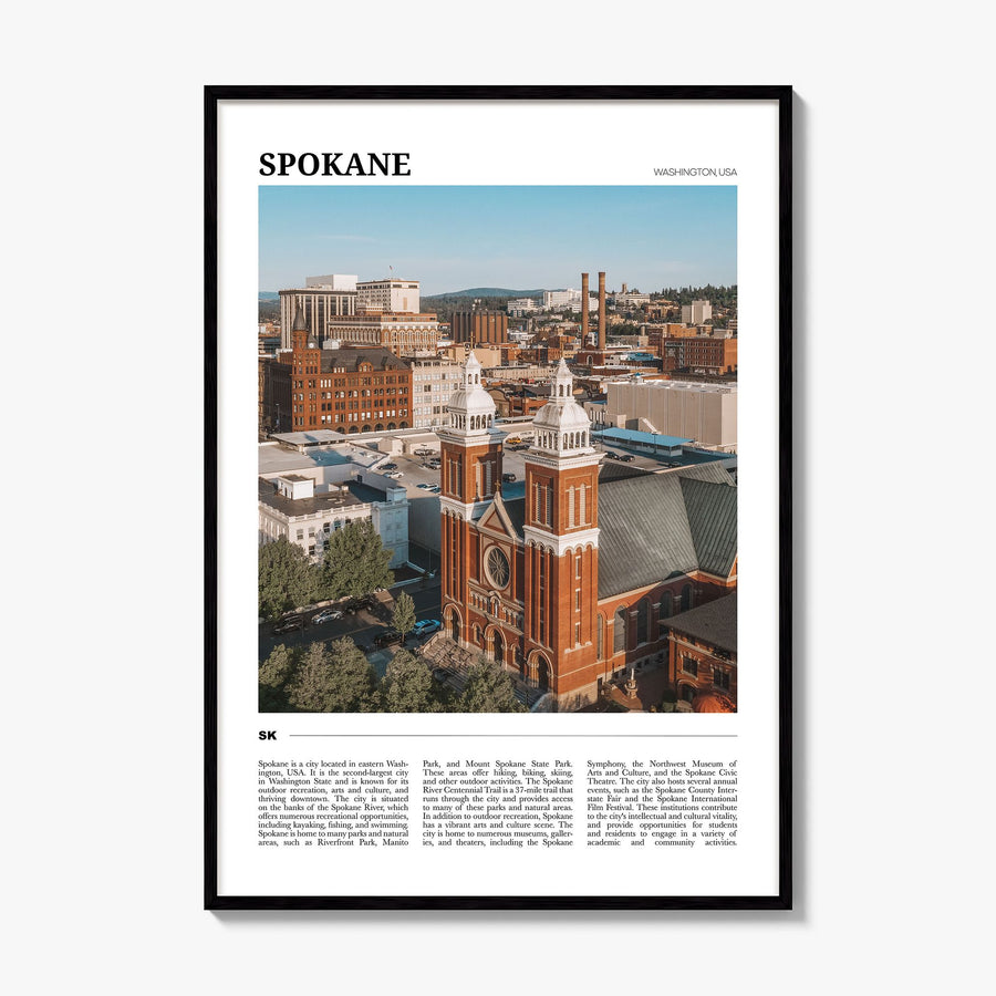 Spokane Travel Poster, framed poster mockup