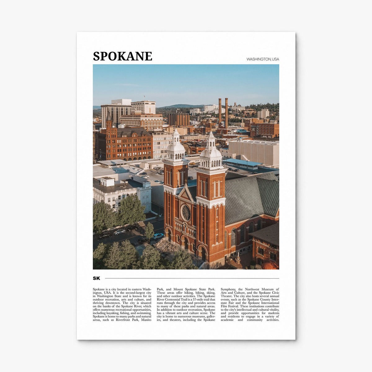 Spokane Travel Poster, print only (unframed)
