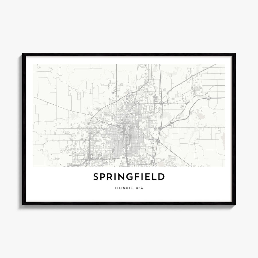 Springfield, Illinois Map Poster, framed poster mockup