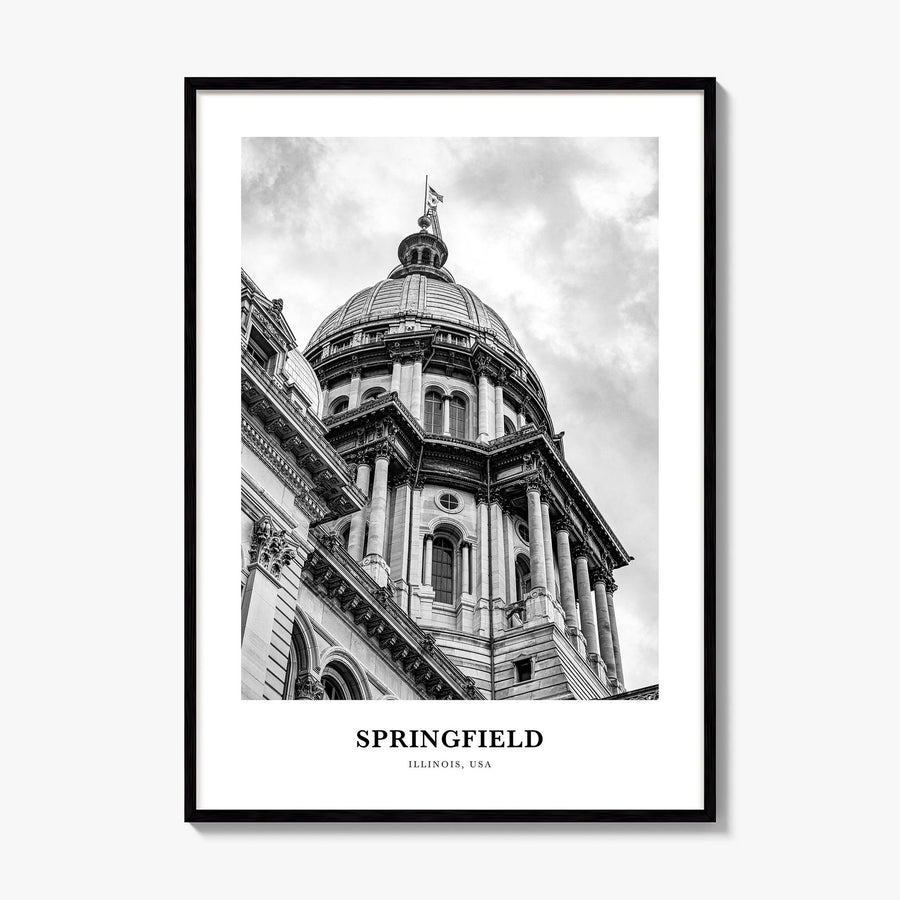 Springfield, Illinois Classic Poster, framed poster mockup