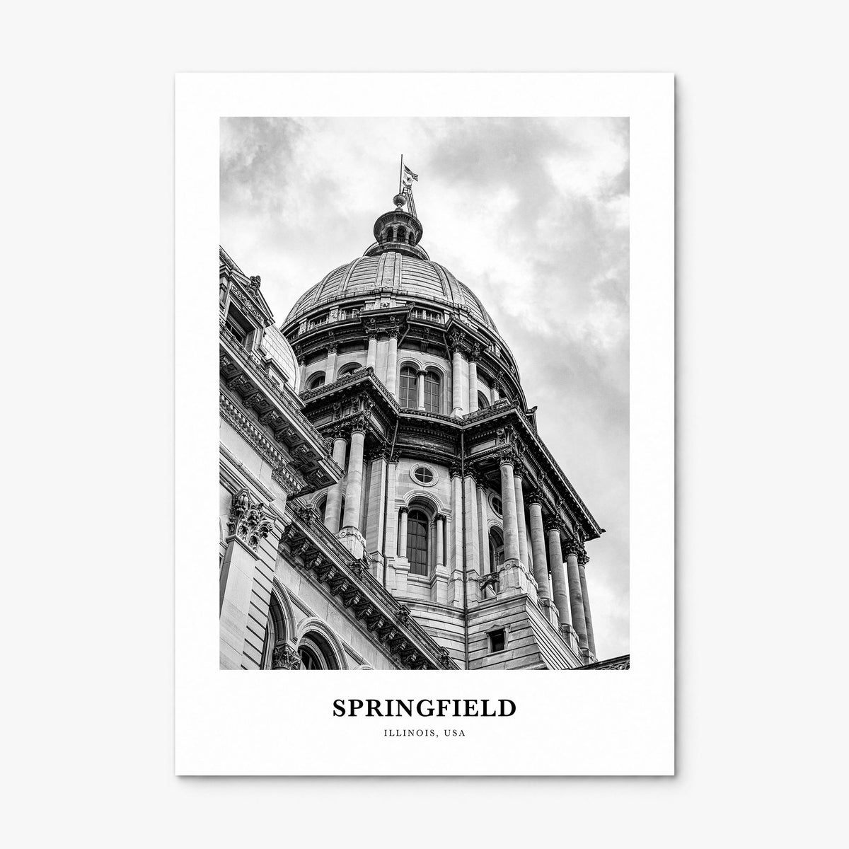 Springfield, Illinois Classic Poster, print only (unframed)