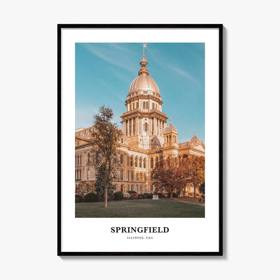 Springfield, Illinois Classic Poster, framed poster mockup