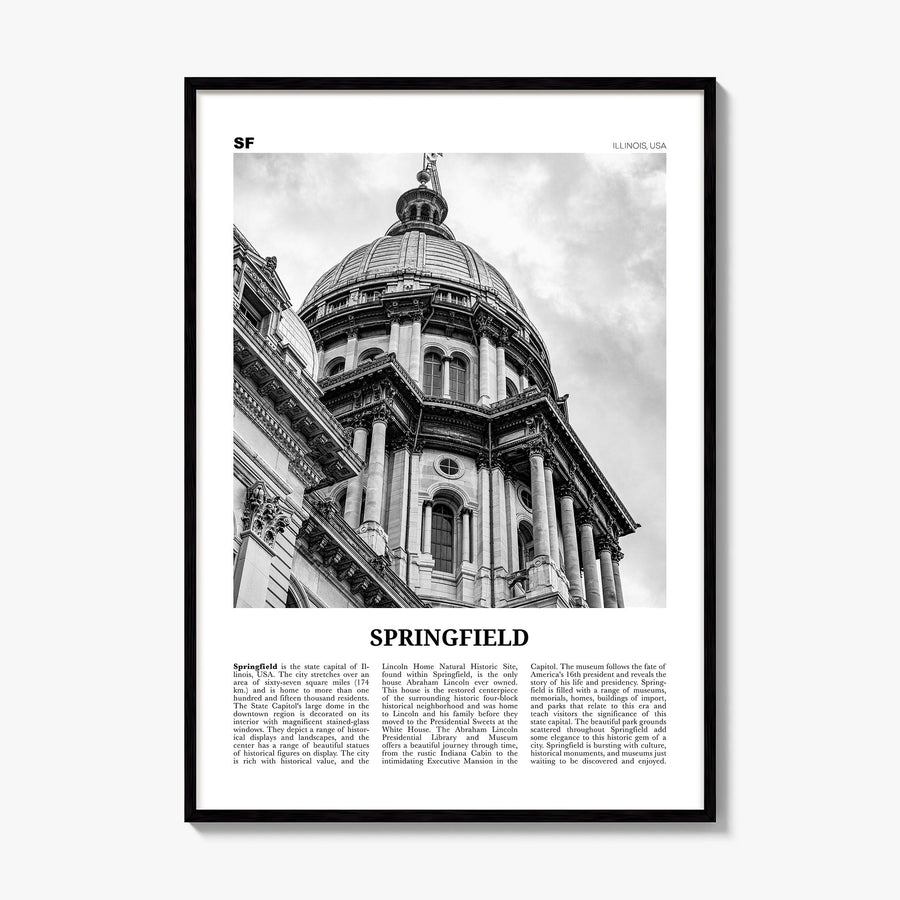 Springfield, Illinois Newspaper Poster, framed poster mockup
