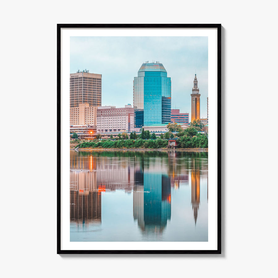 Springfield, Massachusetts Photo Poster, framed poster mockup, white border