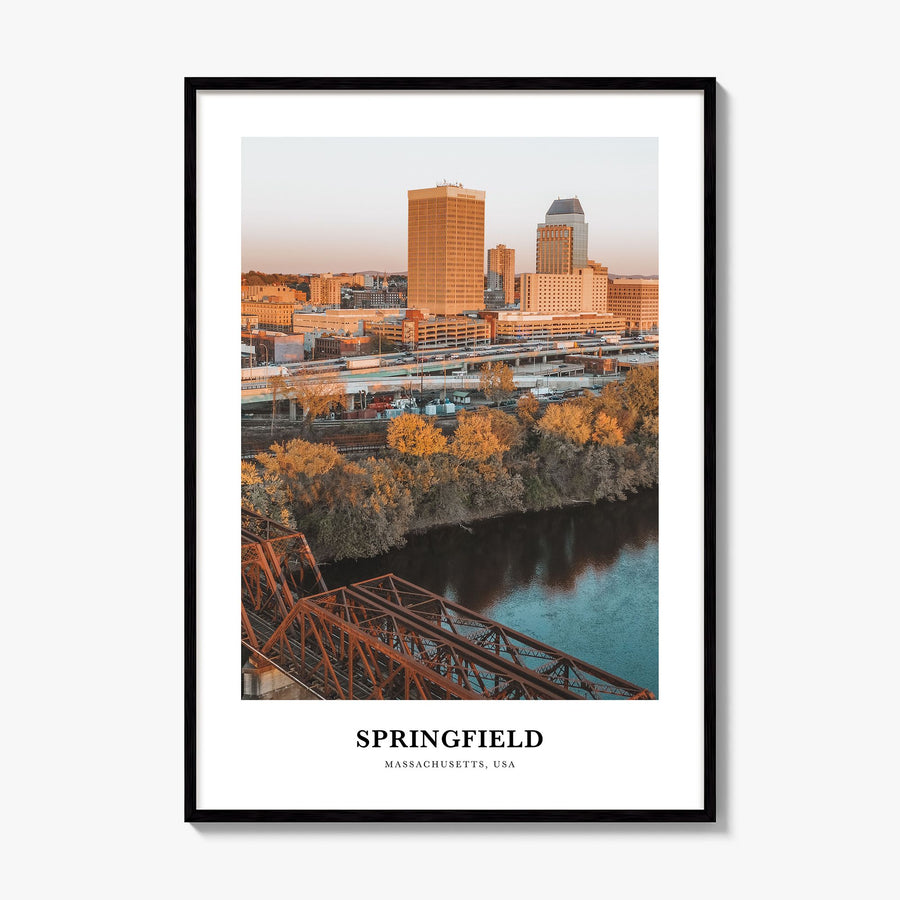 Springfield, Massachusetts Classic Poster, framed poster mockup