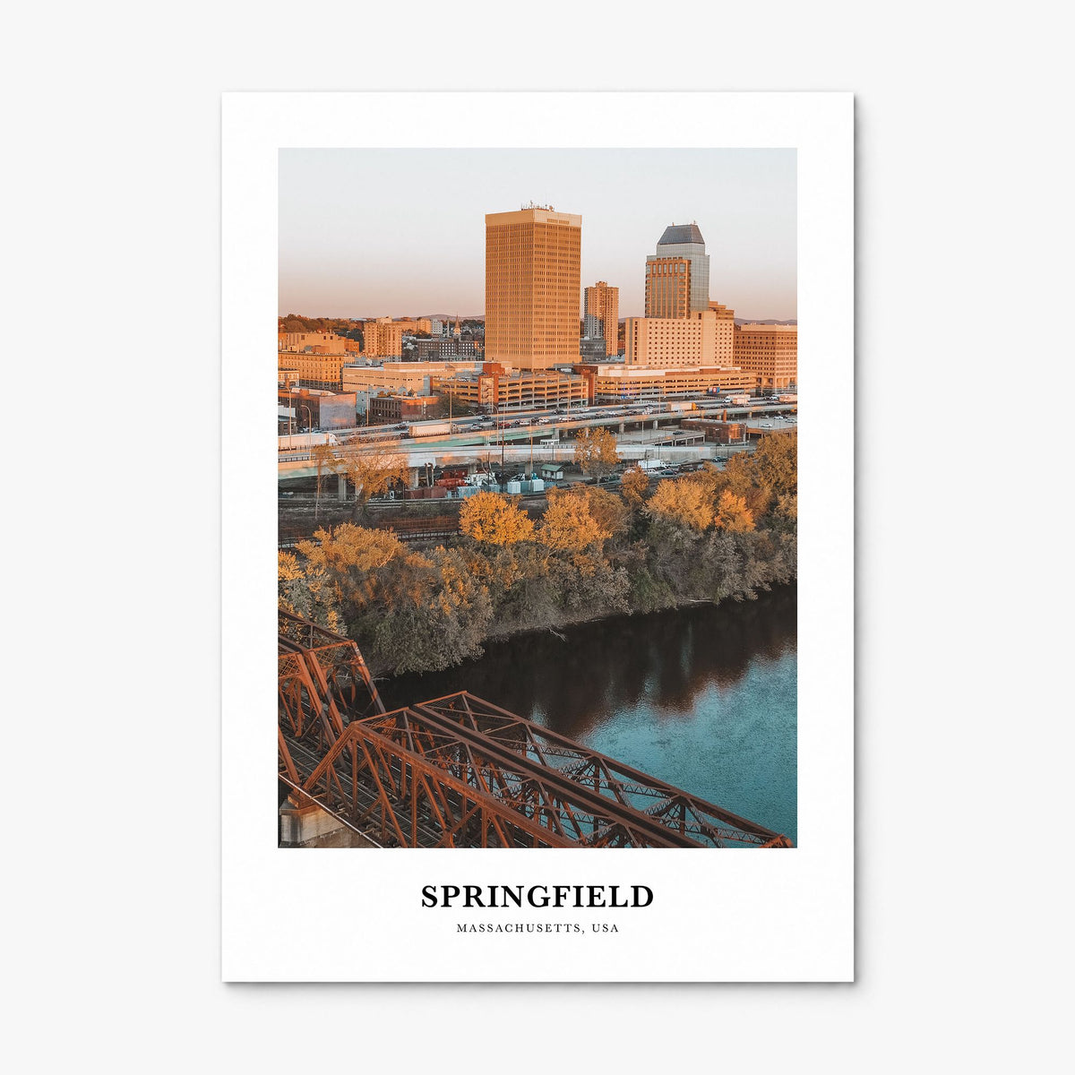 Springfield, Massachusetts Classic Poster, print only (unframed)