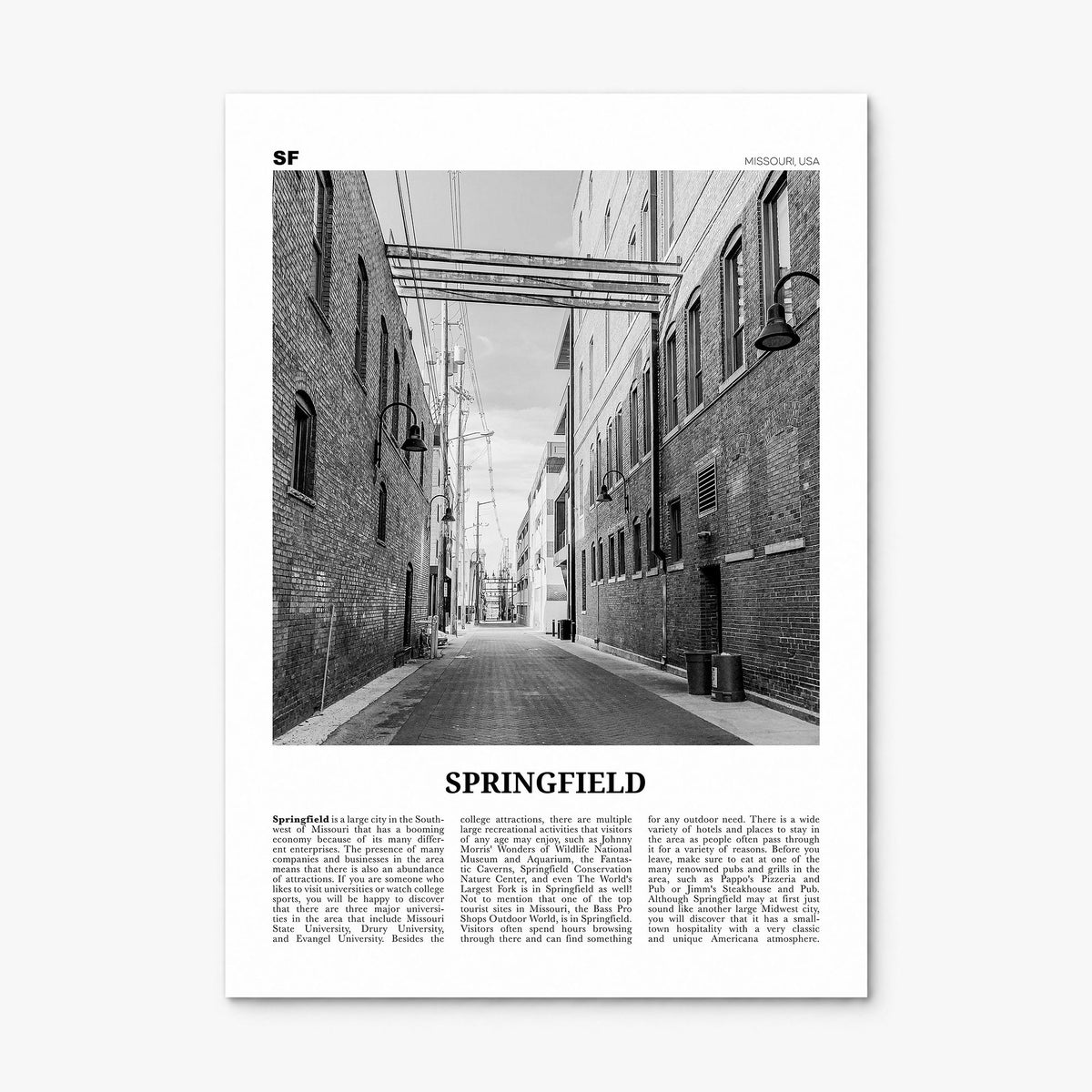 Springfield, Missouri Newspaper Poster, print only (unframed)