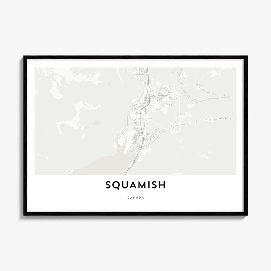 Squamish Map Poster, framed poster mockup