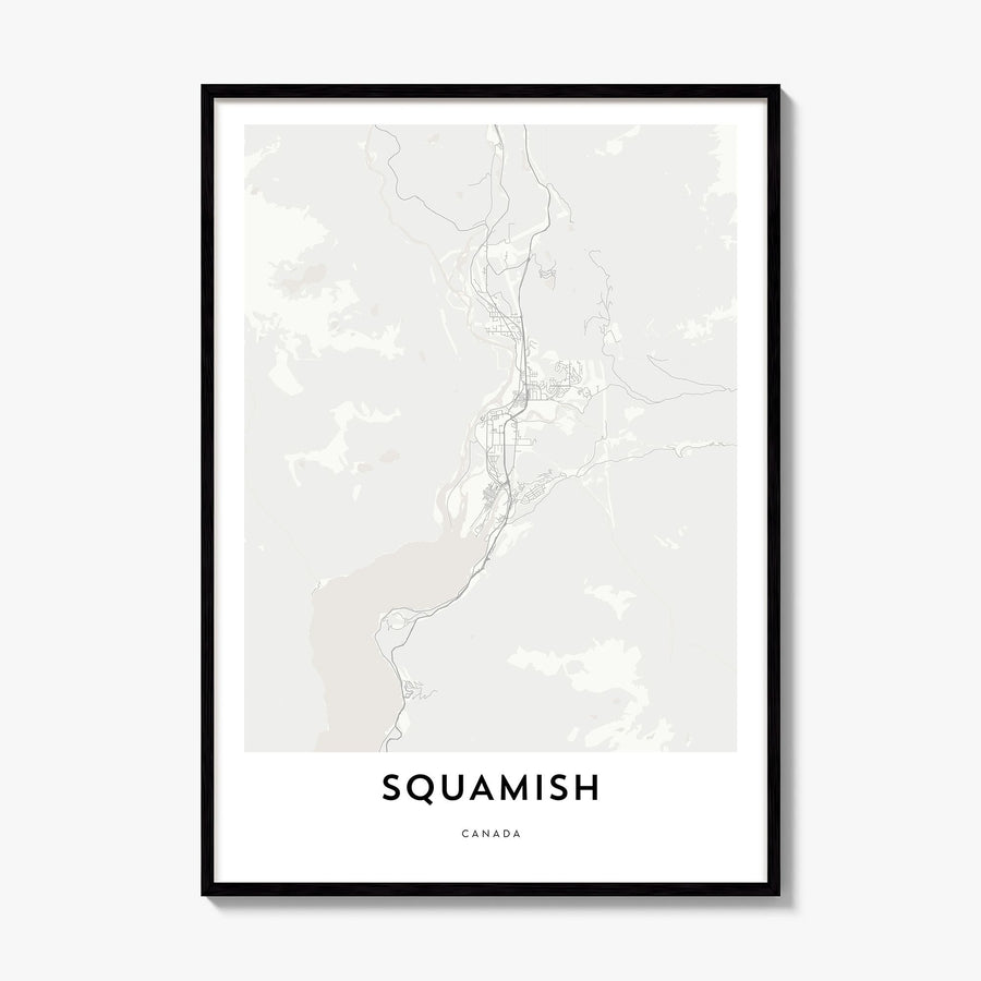 Squamish Map Poster, framed poster mockup
