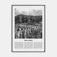 Sri Lanka Poster Black Metal / 8x12 in Nbourhood Travel B&W Poster