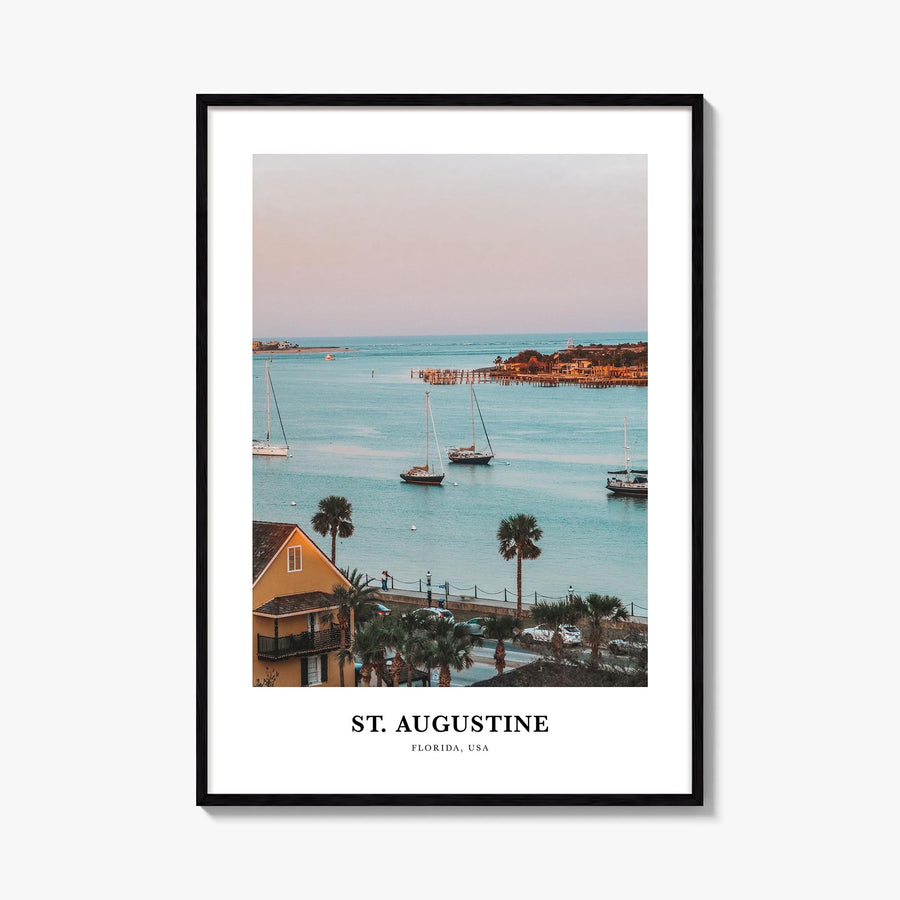St. Augustine colorful classic poster of Florida, USA – vertical wall art, unframed print shown in interior mockup