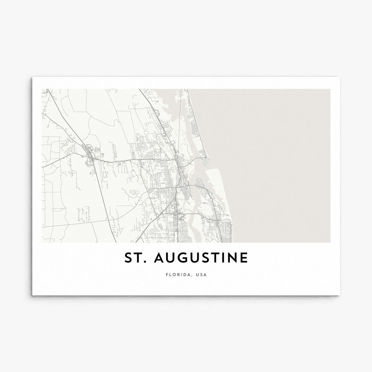 St. Augustine Map Poster, print only (unframed)
