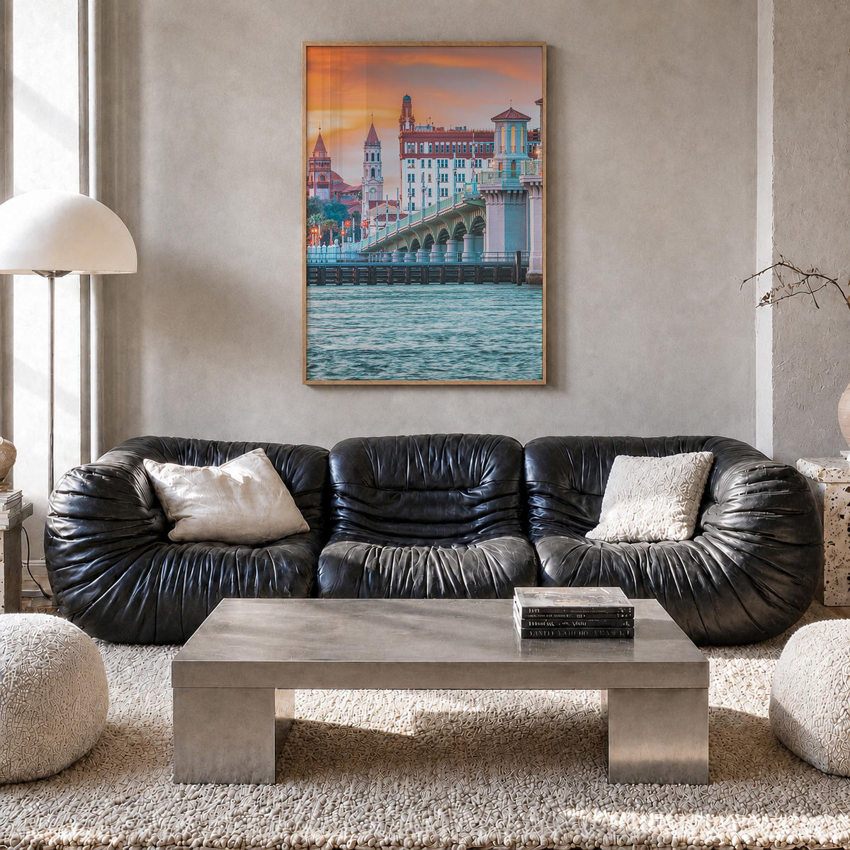 St. Augustine no. 1 colorful photo poster of Florida, USA – vertical wall art in natural wood frame, hanging on wall
