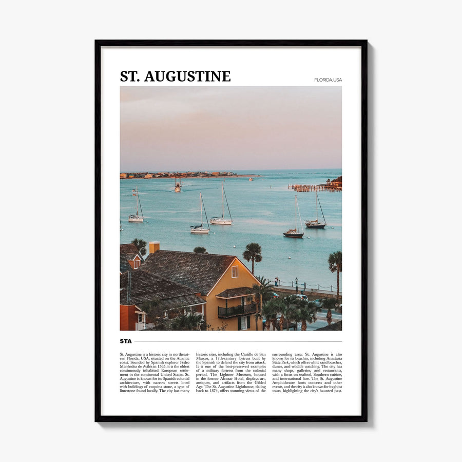 St. Augustine Travel Poster, framed poster mockup