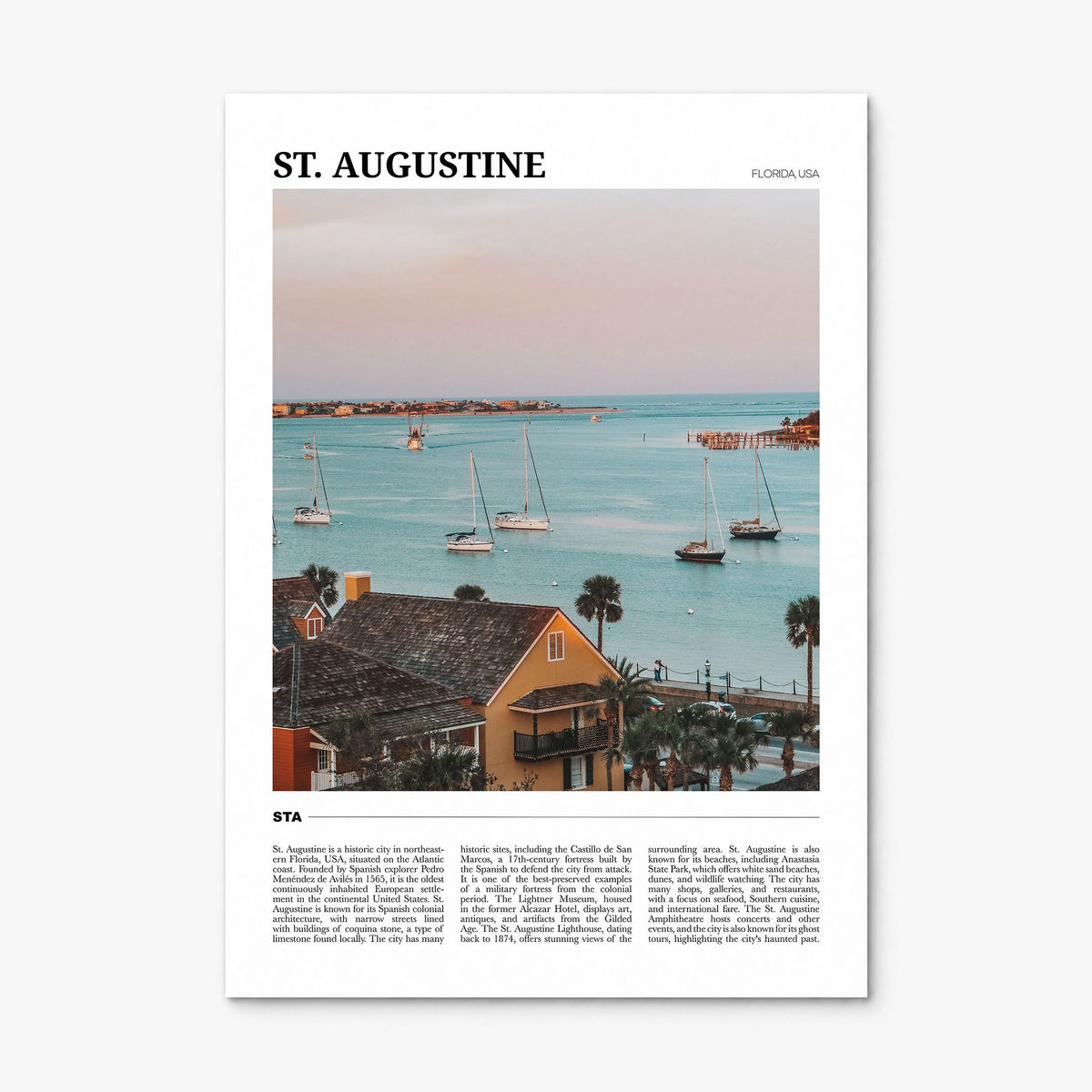 St. Augustine Travel Poster, print only (unframed)