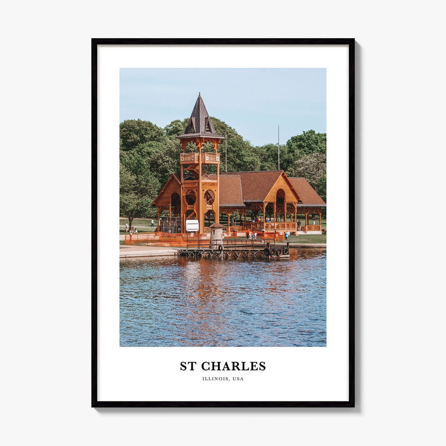 St. Charles, Illinois Classic Poster, framed poster mockup