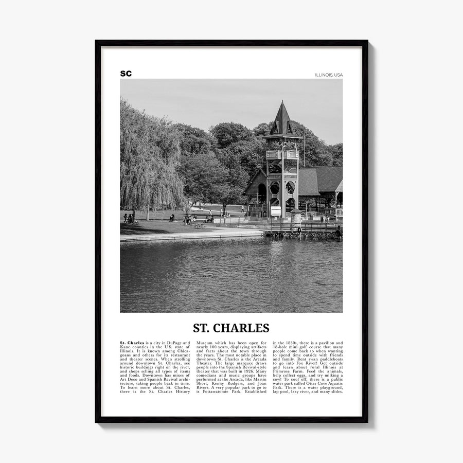 St. Charles, Illinois Newspaper Poster, framed poster mockup