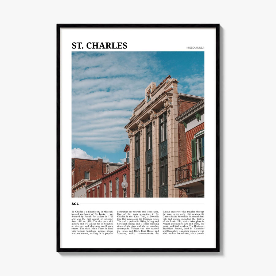 St. Charles, Missouri Travel Poster, framed poster mockup