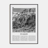 St. Gallen Poster Black Metal / 8x12 in Nbourhood Travel B&W Poster