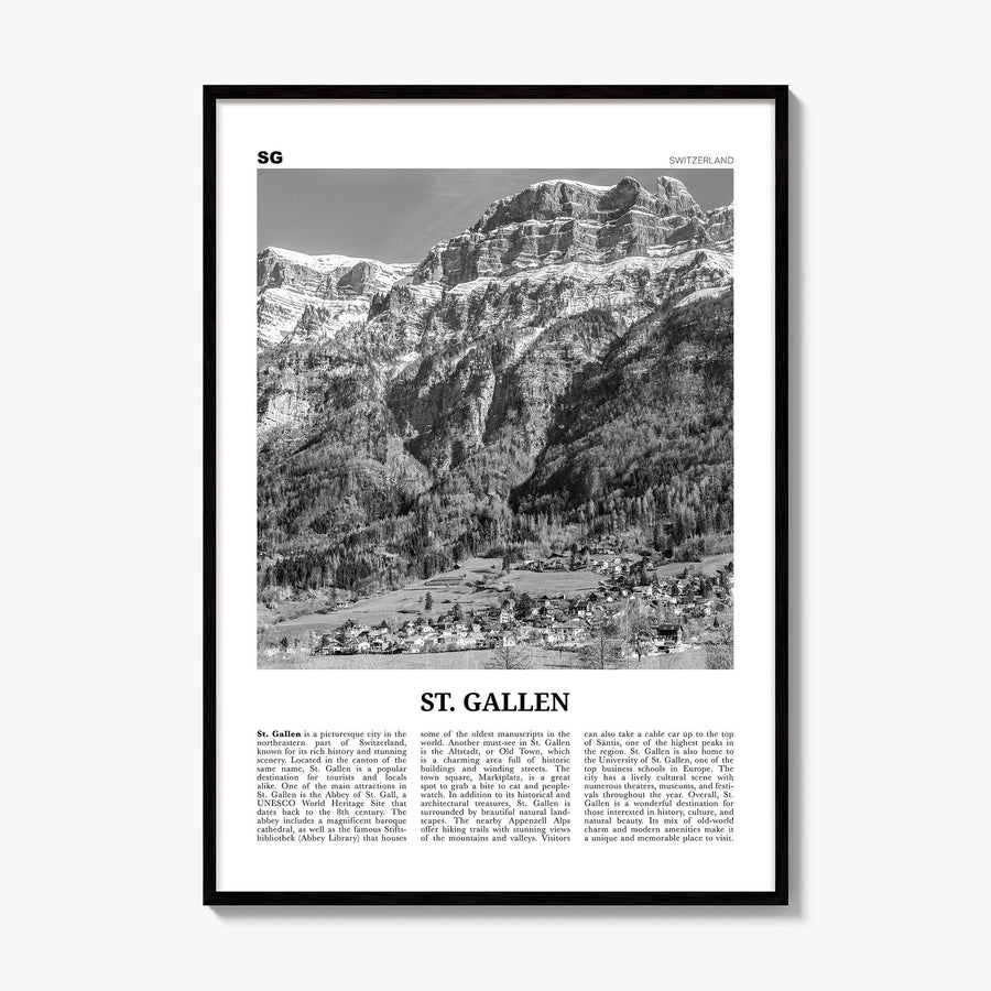 St. Gallen Newspaper Poster, framed poster mockup