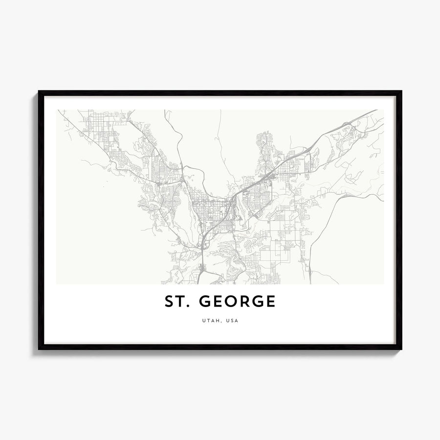 St. George, Utah Map Poster, framed poster mockup