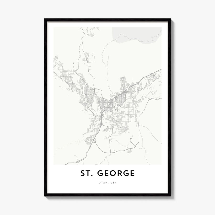 St. George, Utah Map Poster, framed poster mockup