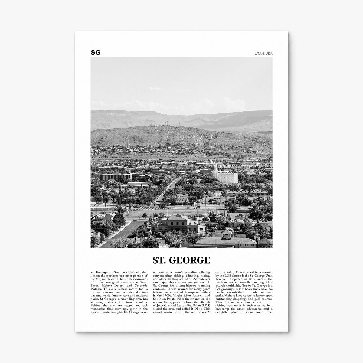 St. George, Utah Newspaper Poster, print only (unframed)