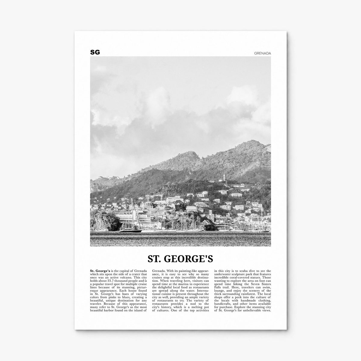 St. George's, Grenada Newspaper Poster, print only (unframed)