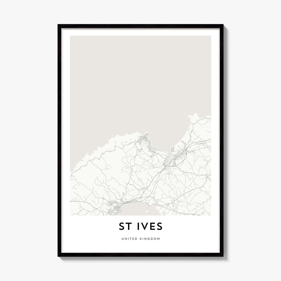 St. Ives Map Poster, framed poster mockup