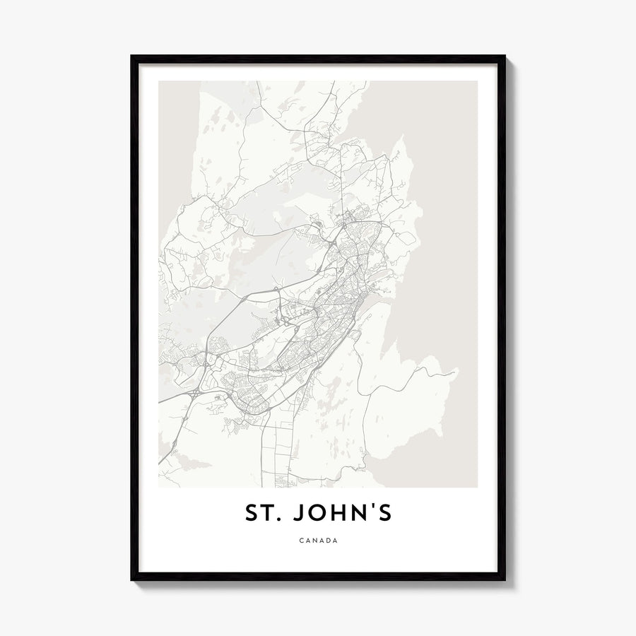 St. John's Map Poster, framed poster mockup