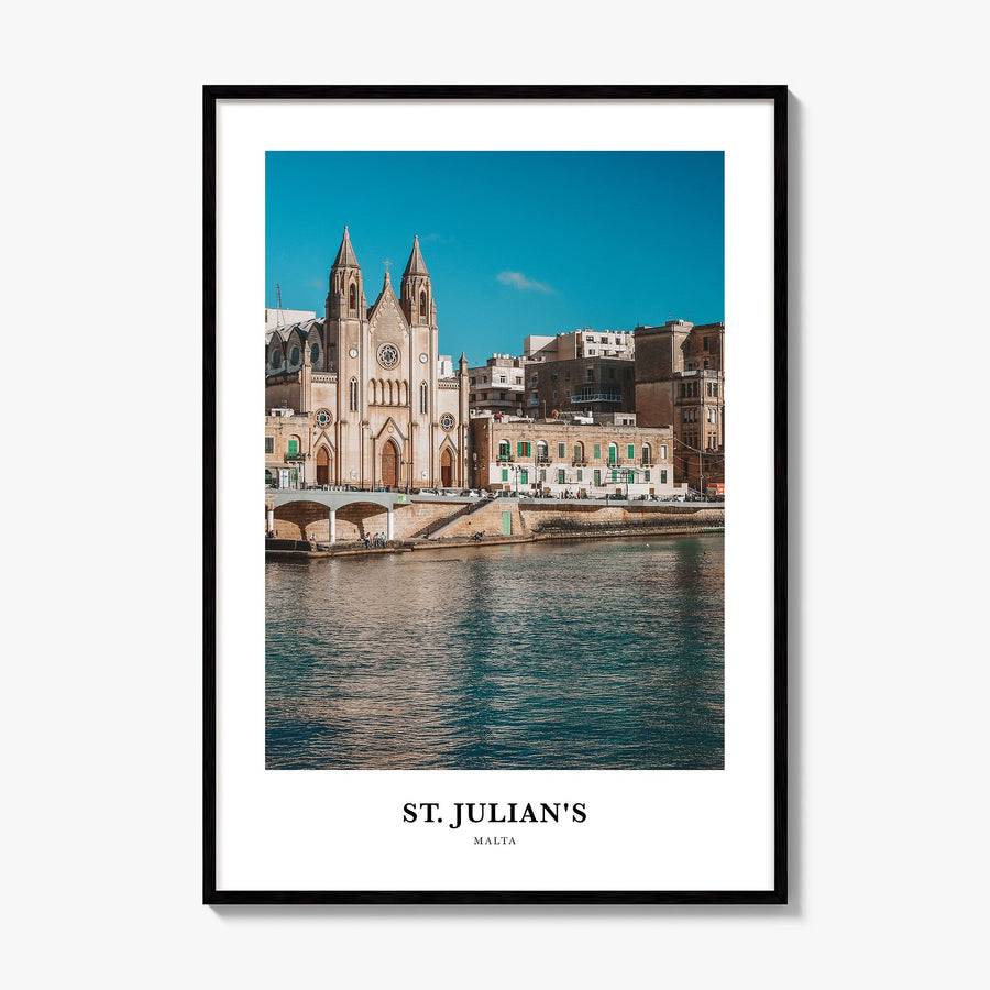 St. Julian's Classic Poster, framed poster mockup