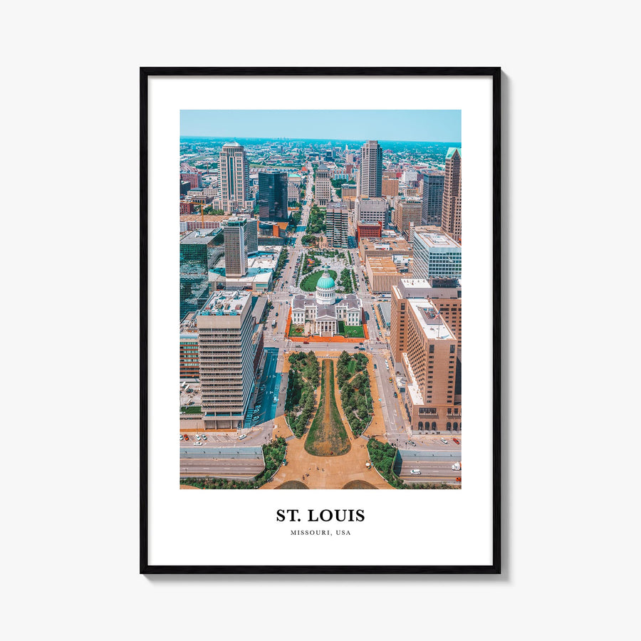 St. Louis colorful classic poster of Missouri, USA – vertical wall art, unframed print shown in interior mockup