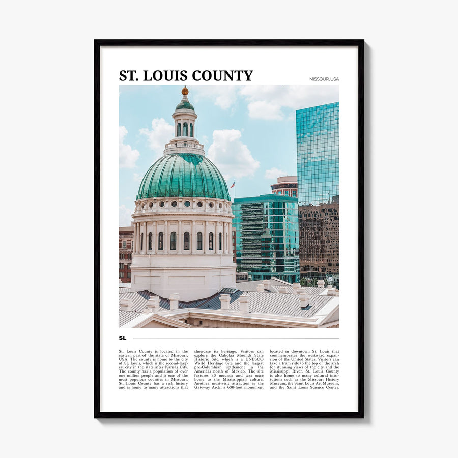 St. Louis County Travel Poster, framed poster mockup