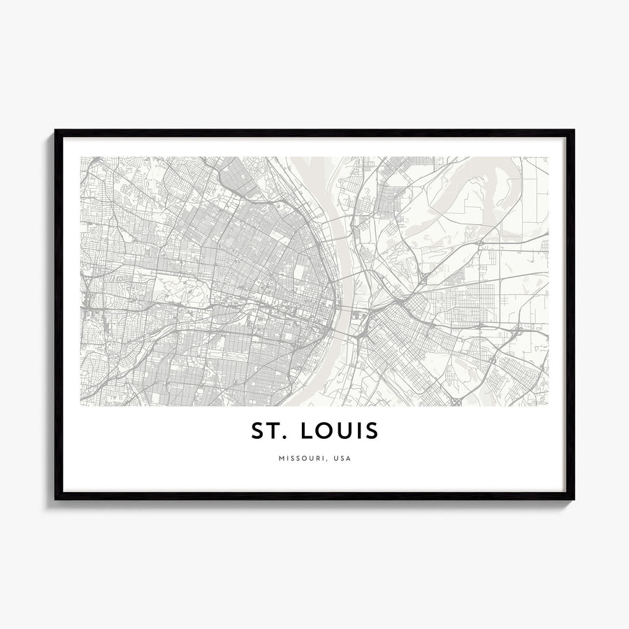 St. Louis Map Poster, framed poster mockup