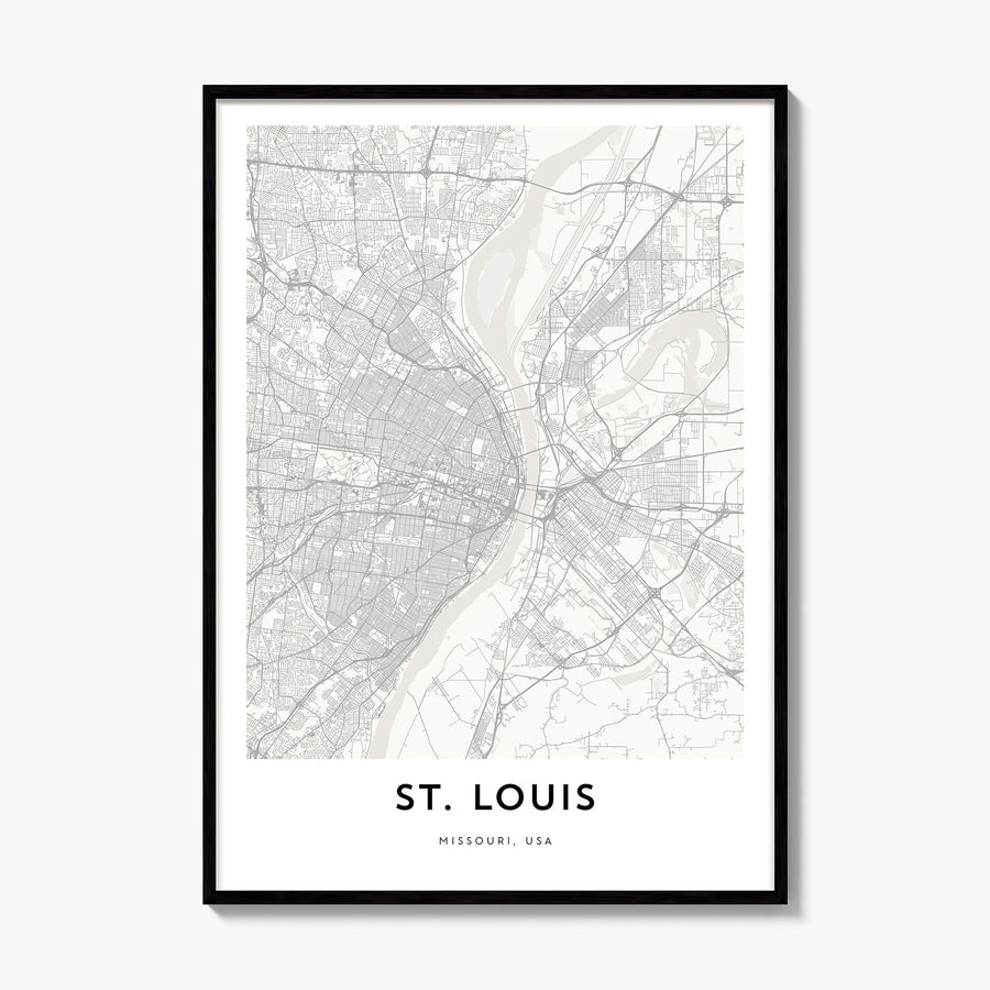 St. Louis Map Poster, framed poster mockup