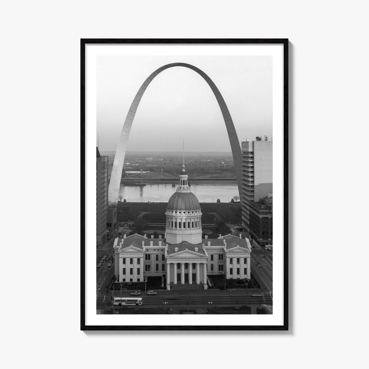 St. Louis no. 1 black & white photo poster of Missouri, USA – vertical wall art, unframed print shown in interior mockup