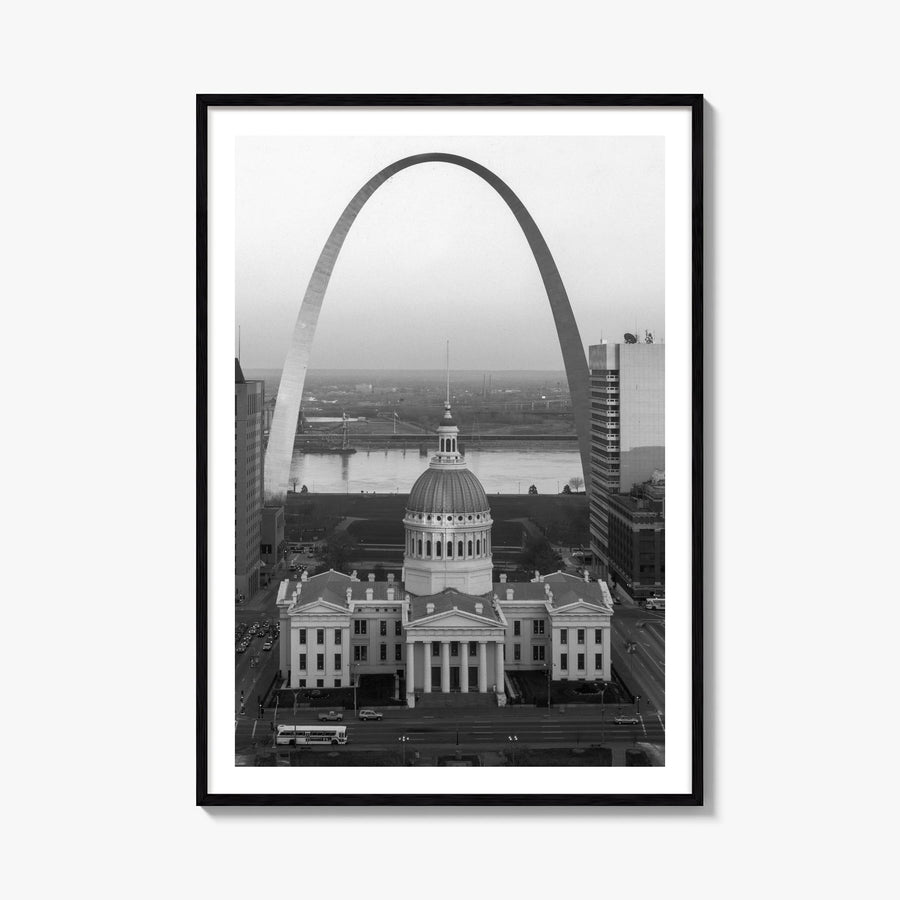 St. Louis no. 1 black & white photo poster of Missouri, USA – vertical wall art, unframed print shown in interior mockup