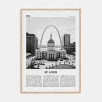 St. Louis No 1 Poster Natural Wood / 8x12 in Nbourhood Travel B&W Poster